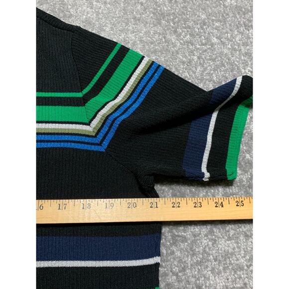 INC Pullover Knit Sweater Women Size 2X‎ Multicolor Striped Stretch Short Sleeve - Picture 10 of 10